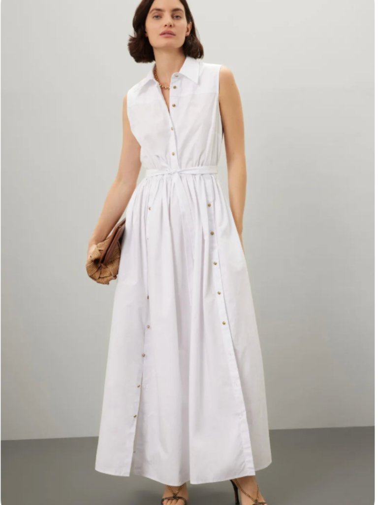 Rosetta Getty White Sleeveless Shirt Dress (16)